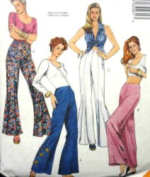 6556 MCCALLS BELL BOTTOMS/ STRAIGHT LEG/ HI WAIST PANTS PATTERN 4-8 UNCUT